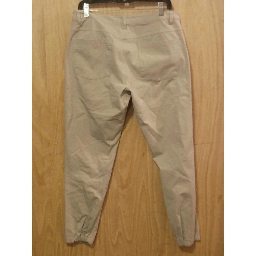 BYLT Premium Basics Everyday Pant Mens 36 Khaki Tan Tapered Jogger Cuffs Pockets